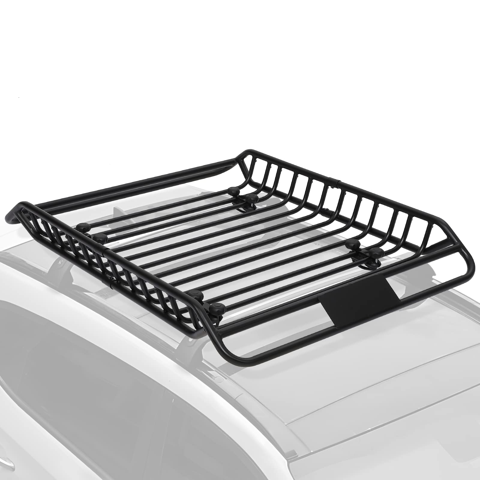 Garvee 63x43 Inch Car Roof Rack Basket 300LBS Heavy Duty Steel Cargo Basket Universal Rooftop Cargo Carrier with Extension for SUV, Pick Up,Trucks,Car
