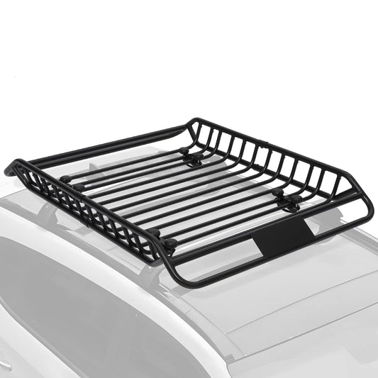 Garvee 63x43 Inch Car Roof Rack Basket 300LBS Heavy Duty Steel Cargo Basket Universal Rooftop Cargo Carrier with Extension for SUV, Pick Up,Trucks,Car
