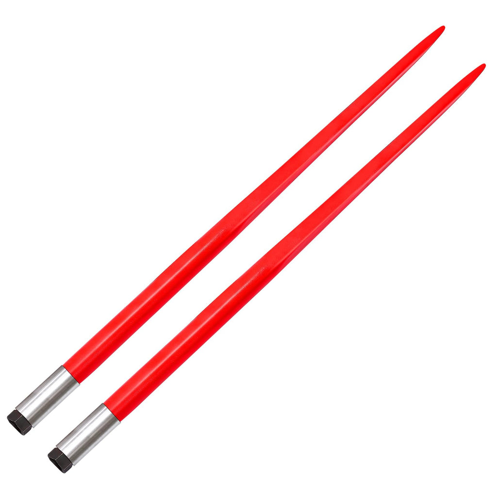 Garvee Hay Spear 49" Bale Spear 4000 lbs Capacity, Quick Attach Square Hay Bale Spears, Hay Handing Equipment, Bale Hay Spike with Hex Nut & Sleeve for Kubota Bobcat Buckets Tractors Loaders, 1 Pair