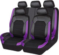 Garvee Universal 9 Pcs Car Seat Covers Full Set, 5-Seat Leather Protectors for Most Cars, SUV, Vans, Waterproof, Breathable, Non-Slip, Purple