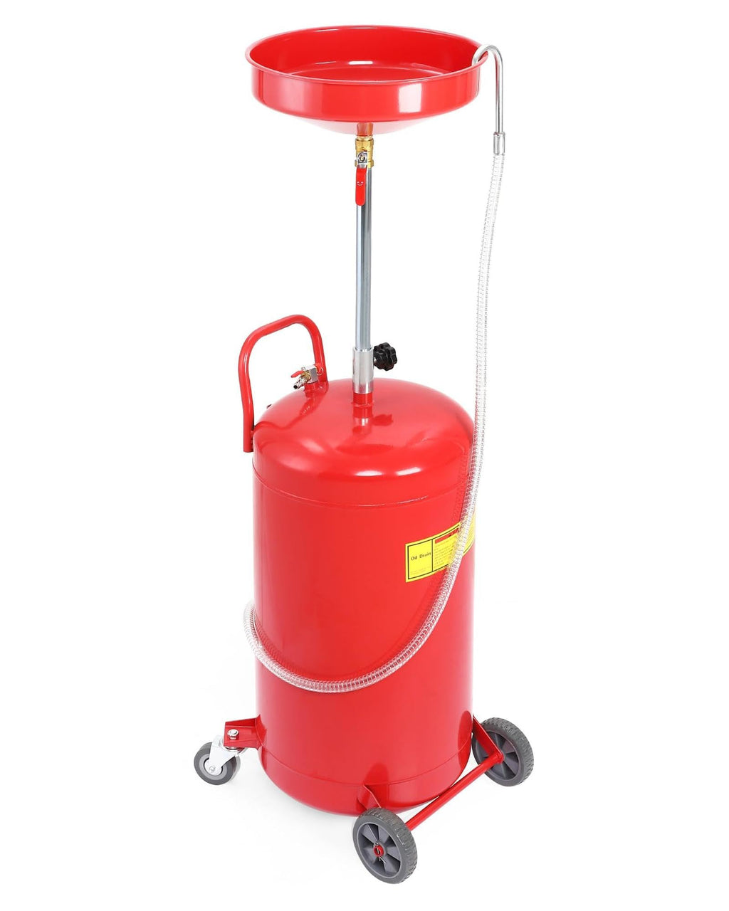 Garvee 20 Gal Oil Drain with Air Operated Portable, Adjustable Funnel with Wheel