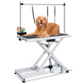 Garvee 50" Professional Dog Grooming Table,Heavy Duty X-Type Electric Lift Large Pet Grooming Table w/Aluminum Dog Grooming Arm,Anti Slip Tabletop,Tool Organizer/Dog Grooming Station,Black