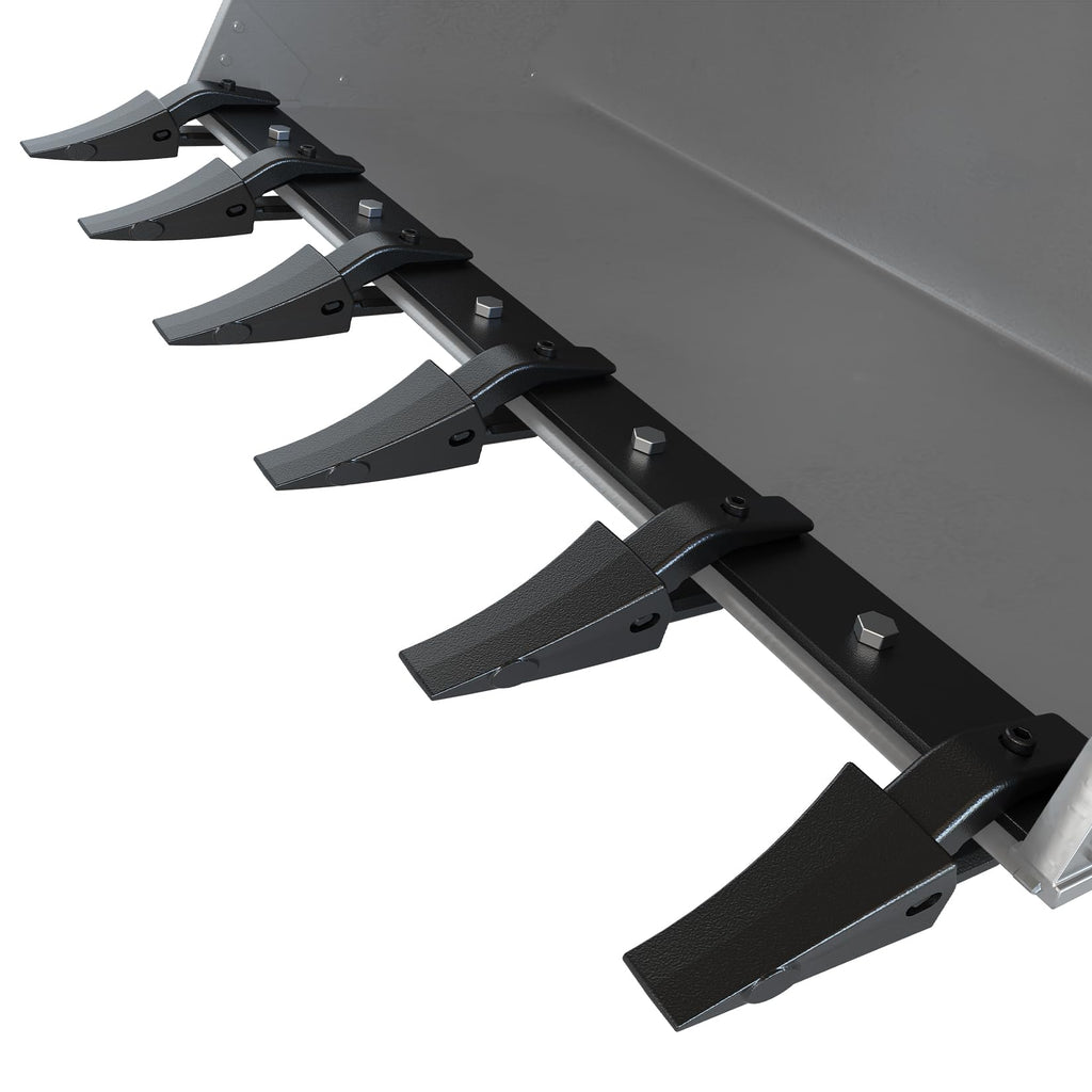 Garvee 60" Garvee Bucket Tooth Bar, Heavy Duty Alloy Steel Construction, 6 Replaceable Teeth Excavator Attachment, Universal Fit Tractor Loader with Rust-Resistant Coating, Black