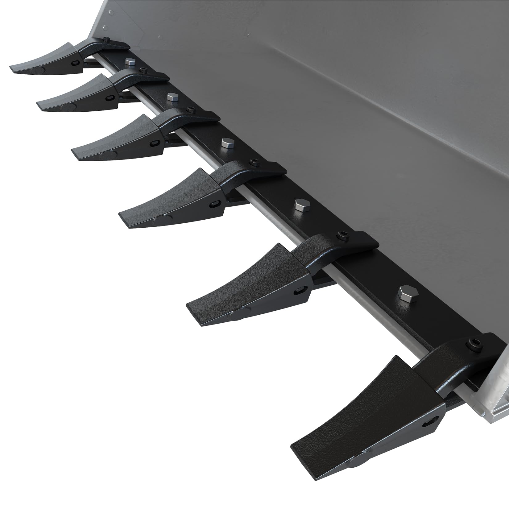 Garvee 60" Garvee Bucket Tooth Bar, Heavy Duty Alloy Steel Construction, 6 Replaceable Teeth Excavator Attachment, Universal Fit Tractor Loader with Rust-Resistant Coating, Black