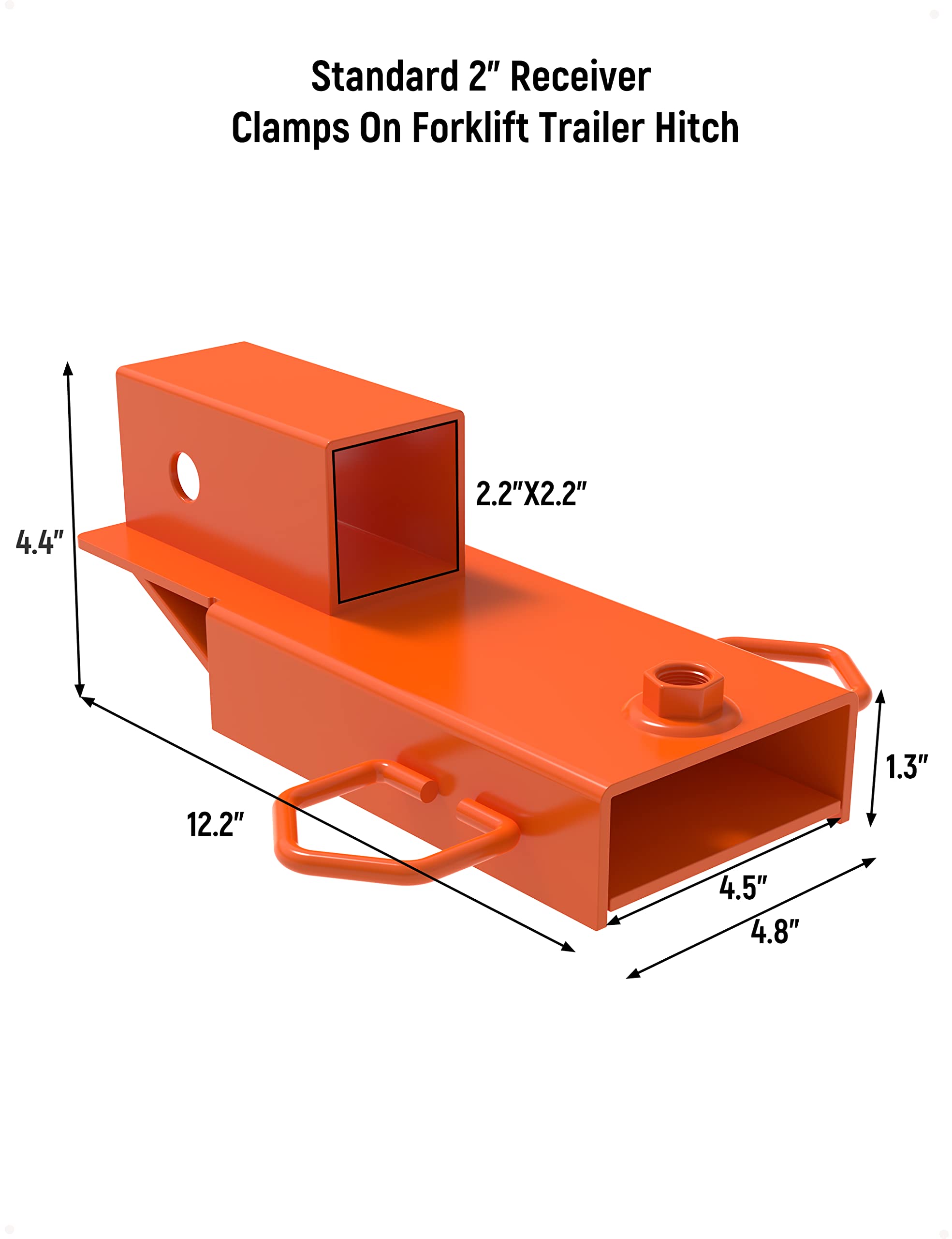 Garvee 2" Forklift Trailer Hitch Attachment, Hitch Receiver Towing Adapter with Chain