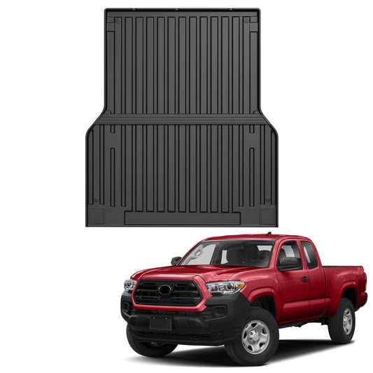 Garvee Truck Trunk Mat for Toyota Tacoma TRD Sport Double Cab 2005-2023, All-Weather Cargo Protector, Durable TPE Material, Easy Clean, Black