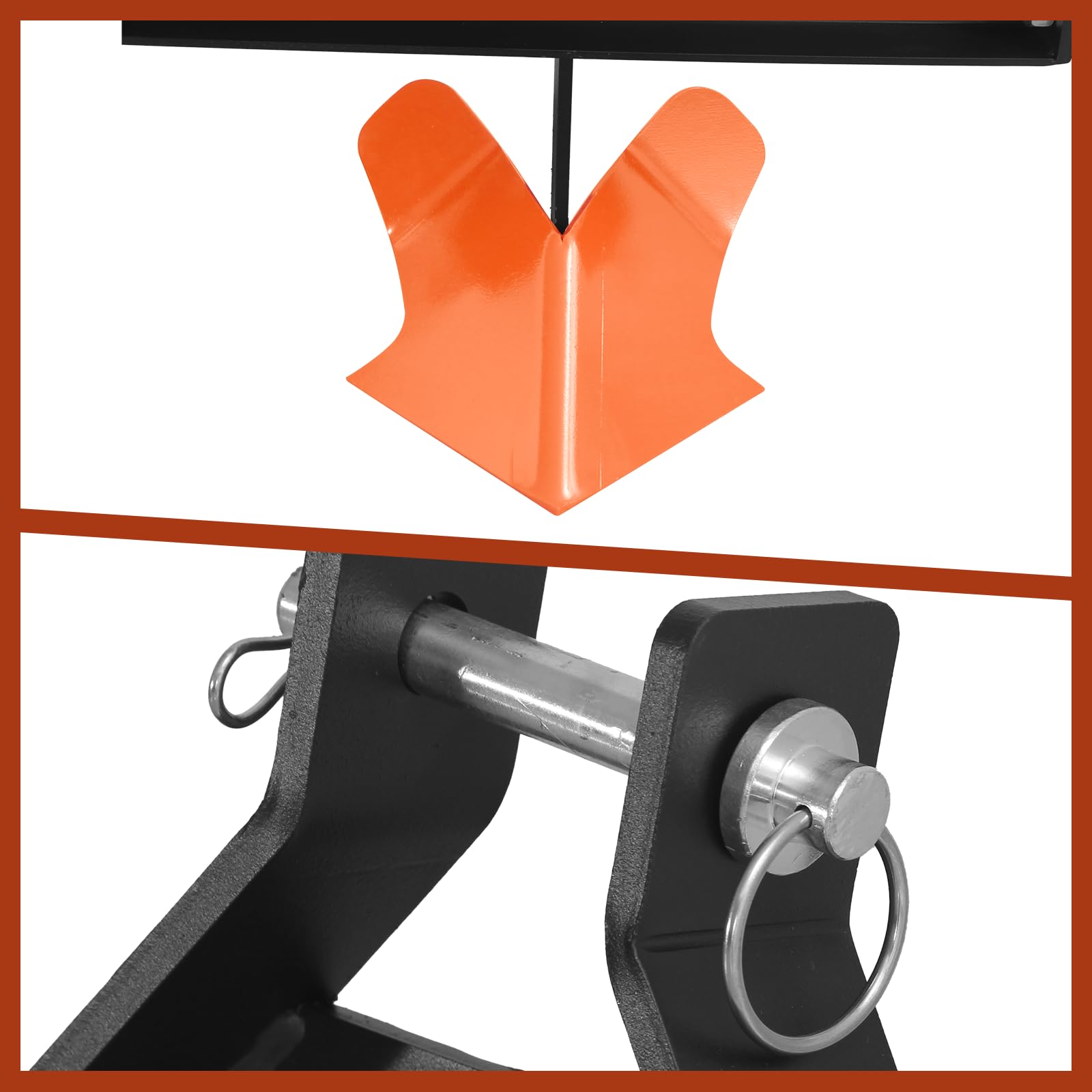 Garvee Heavy Duty Middle Buster Plow for 3-Point Hitch Tractors, Durable Steel Soil Tiller for Farming and Gardening Orange