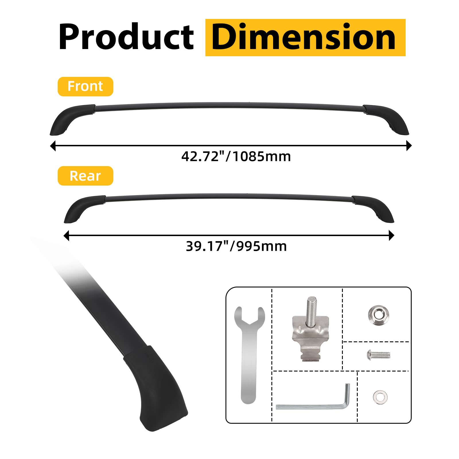 Garvee Roof Rack Cross Bars, Roof Bars Compatible with 2020-2023 Model Y Crossbars for Rooftop Cargo Carrier, Luggage, Kayak, Bike, Snowboard