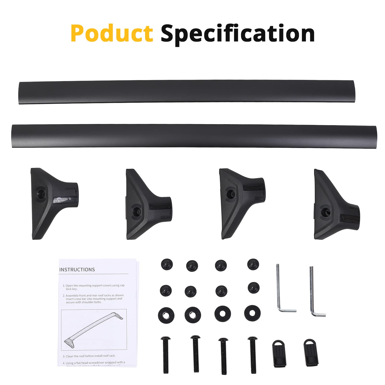 Garvee Roof Rack Cross Bar Fit for 2019-2023 Toyota RAV4,Heavy Duty