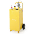 Garvee 30 Gallon Fuel Gas Caddy Storage Tank Portable Gas Caddy With Wheels Reversible Manual Hand Pump Fuel Hose For ATV Car Mower Tractor Boat
