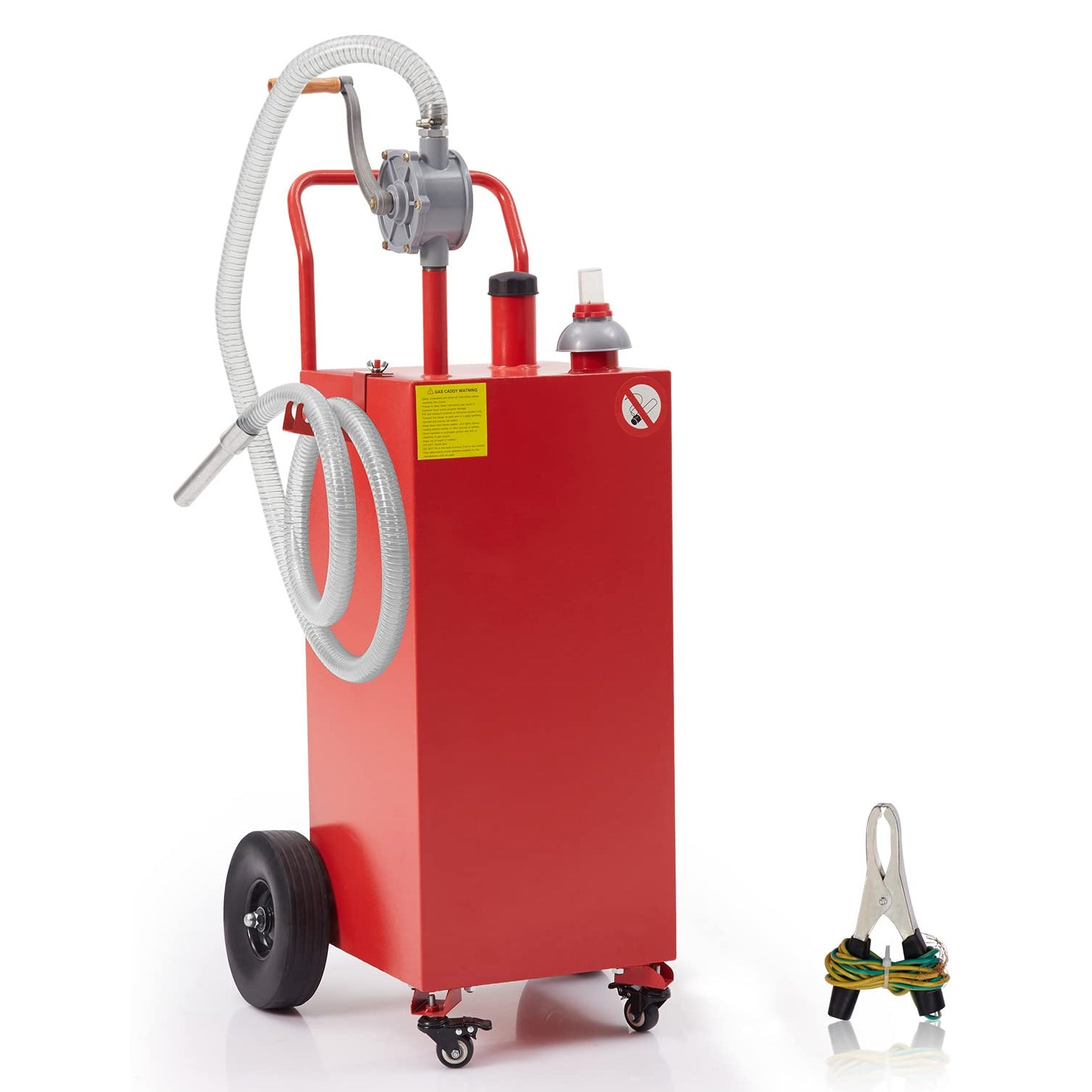 Garvee 40 Gal Red Portable Gas Caddy with Pump for Fuel Storage,Red