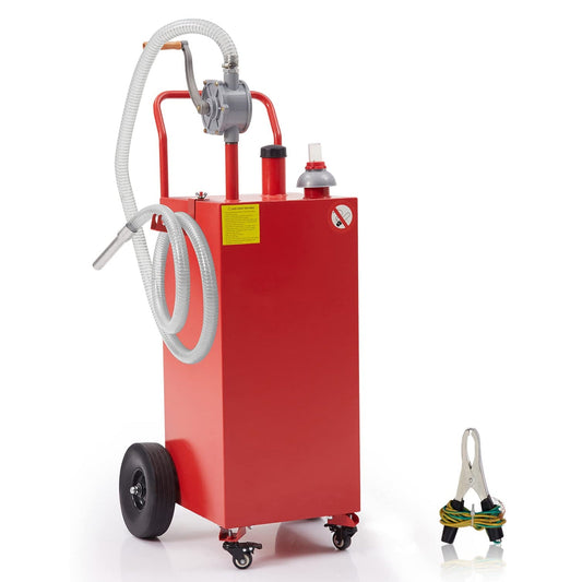 Garvee 40 Gal Red Portable Gas Caddy with Pump for Fuel Storage,Red