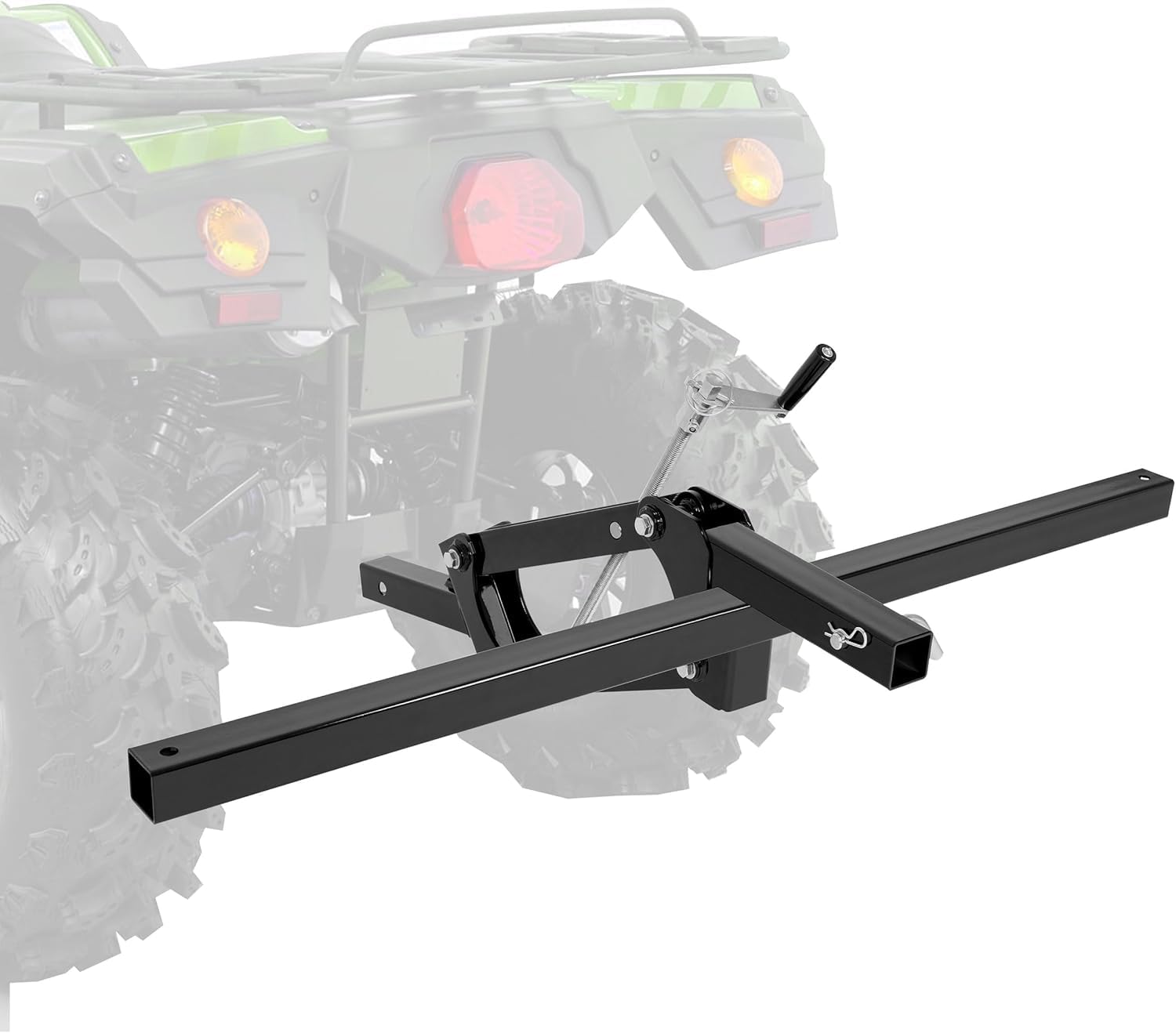 Garvee Manual Implement Lift Heavy-Duty Steel 1-Point 2-Inch Receiver Adjustable Height ATV UTV Tractor 50 Inches Black