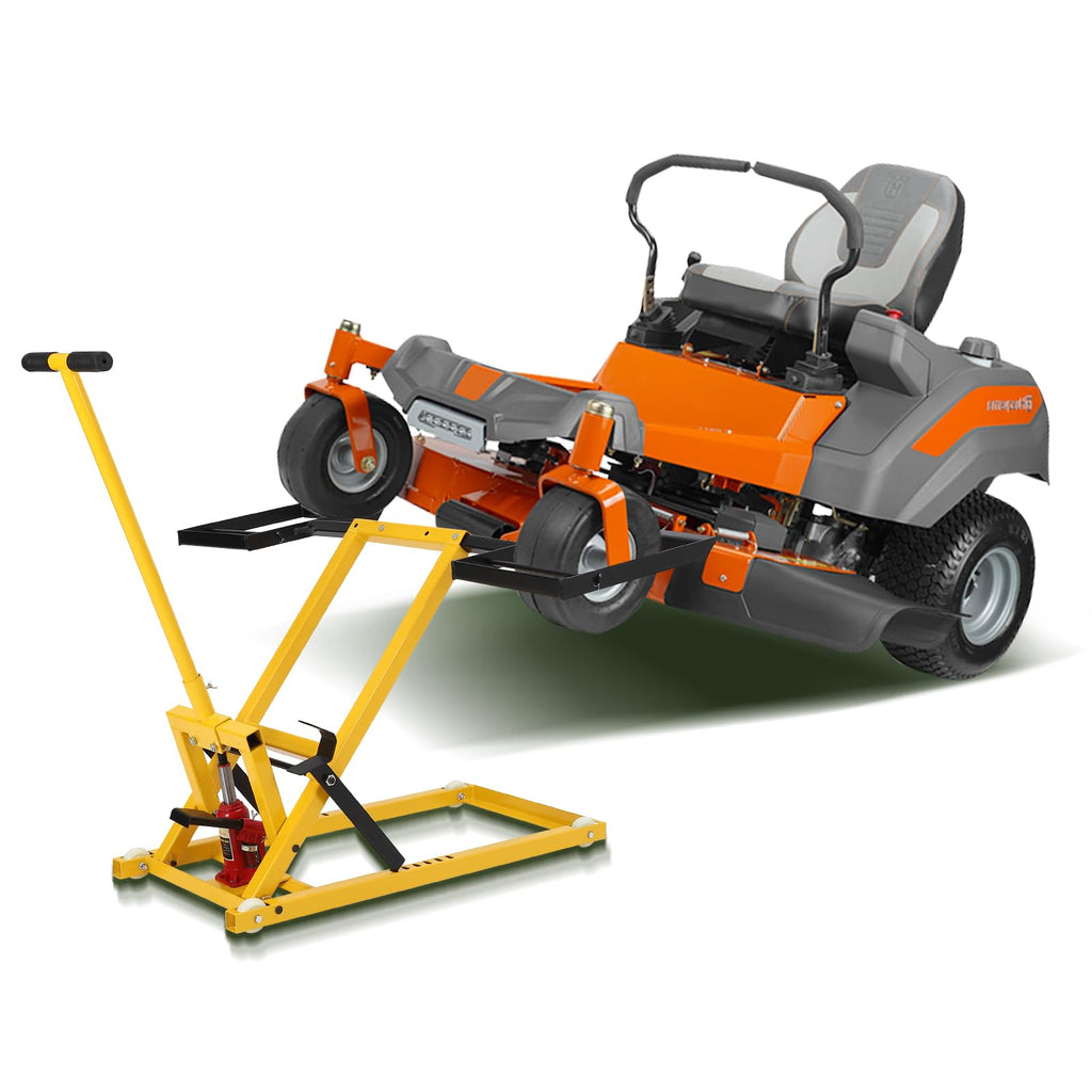 Garvee Lawn Mower Lift with Hydraulic Jack, 26 Inches Lawn Mower Lift, Welded Solid Steel Construction, Weight Capacity 500 LBS, for Riding Lawn Mowers Tractors, ATVs Maintenance
