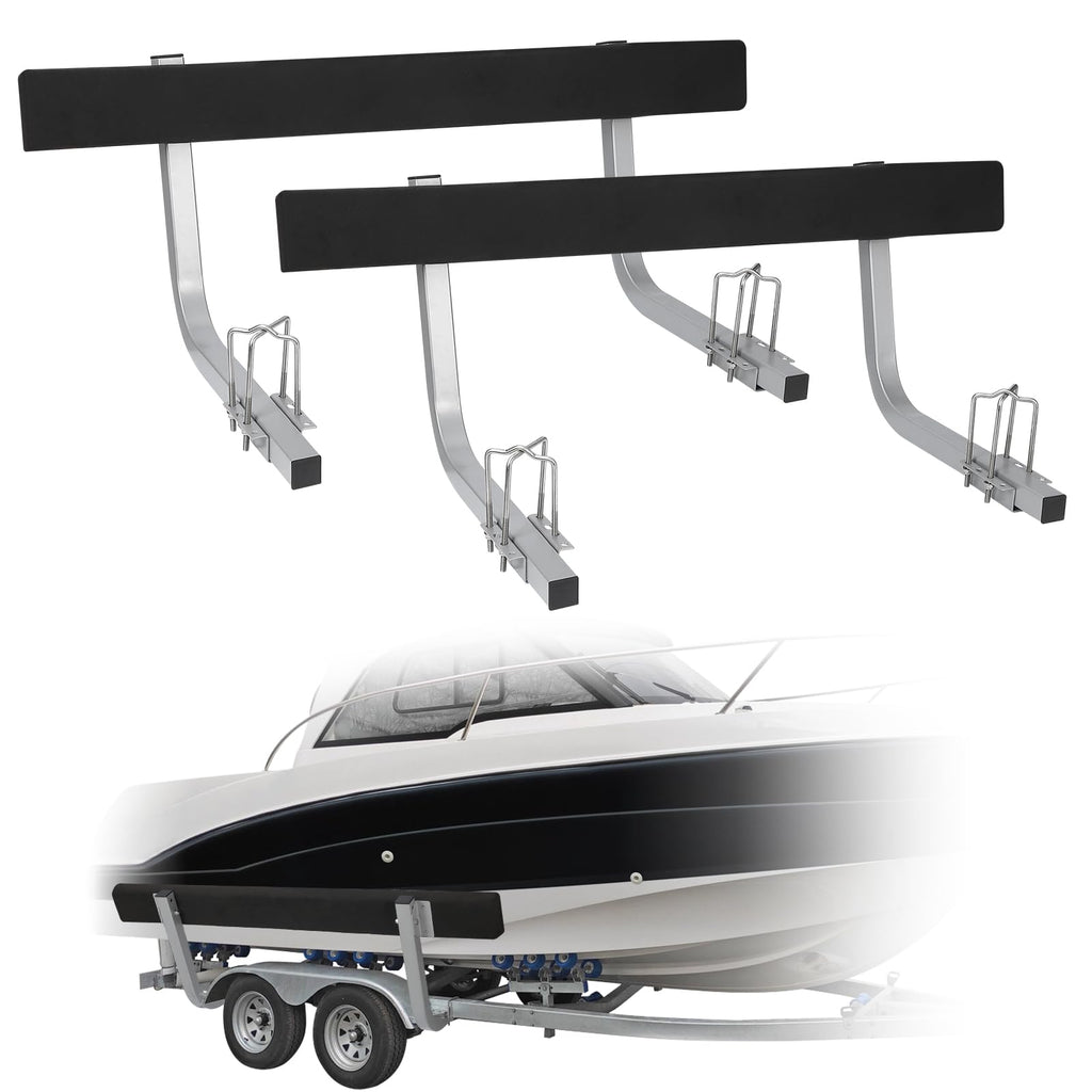Garvee 45" Boat Trailer Guide, Rustproof Steel, Carpet-Padded Boards, Includes Mounting Parts, Flexible Installation, Marine Use, Ski/Fishing/Sailboat