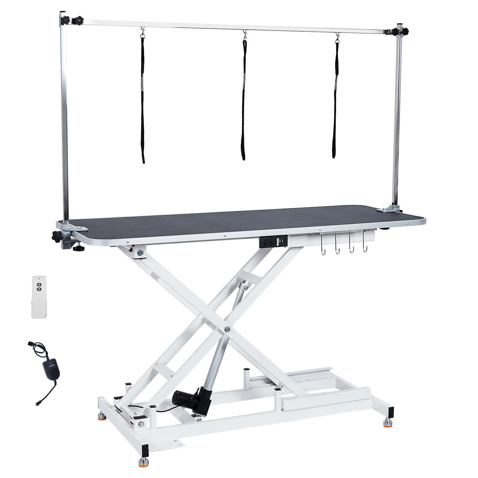 Garvee 60'' Dog Grooming Table for Large/Small Dogs + Electric Adjustable Height + Max Capacity 340Lb + Stainless Steel + Non-slip Design + Remote Lifting + Home Use