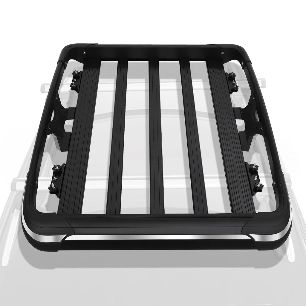 Garvee 50x38 Inch Car Roof Rack Basket 220LBS Premiun Lightweight Aluminum Cargo Basket Universal Rooftop Cargo Carrier for SUV, Pick Up,Trucks,Car-Black