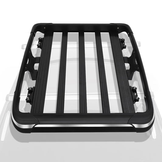 Garvee 50x38 Inch Car Roof Rack Basket 220LBS Premiun Lightweight Aluminum Cargo Basket Universal Rooftop Cargo Carrier for SUV, Pick Up,Trucks,Car-Black