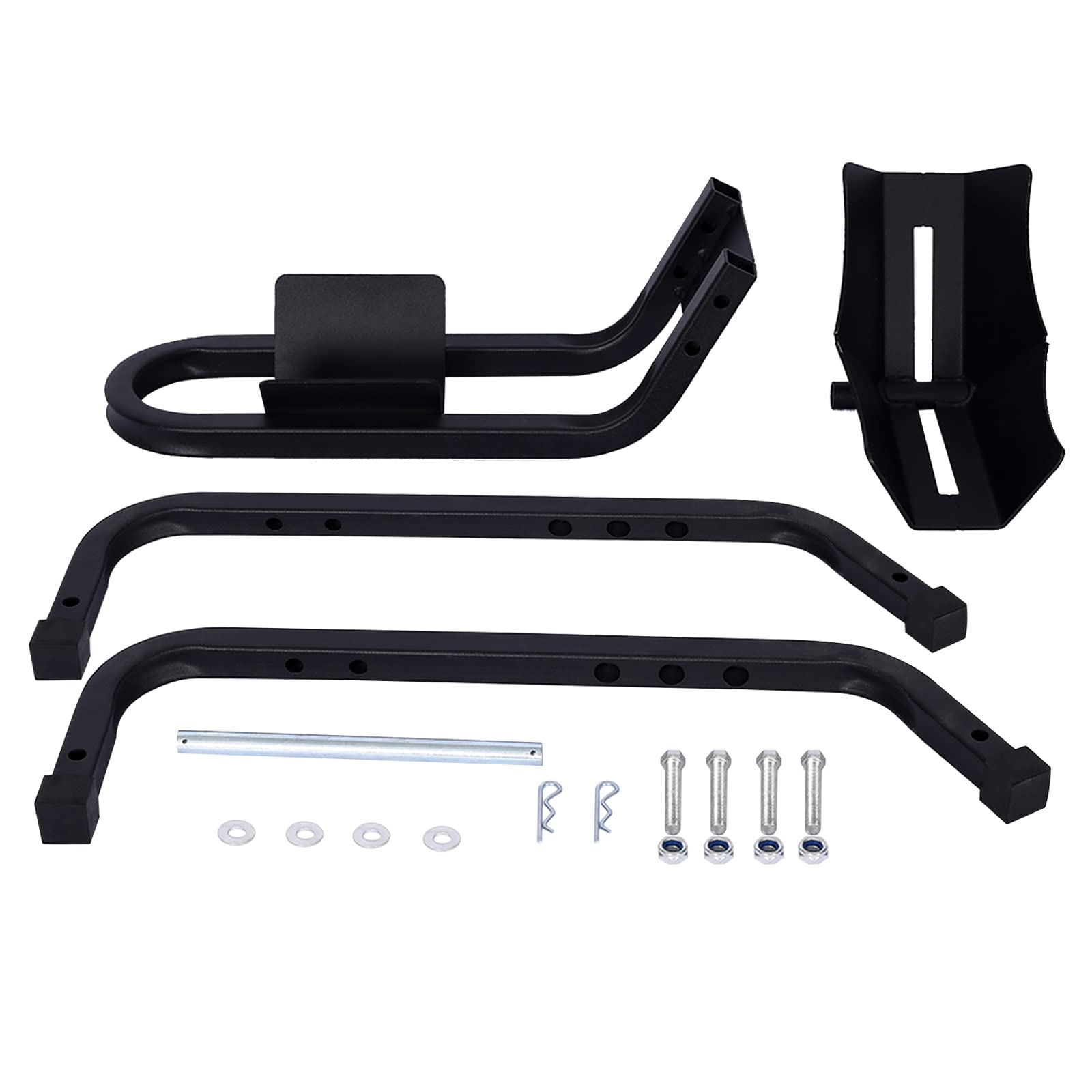 Garvee Black Adjustable Trailer Motorcycle Wheel Chock Stand Heavy Duty Tube Front One Size
