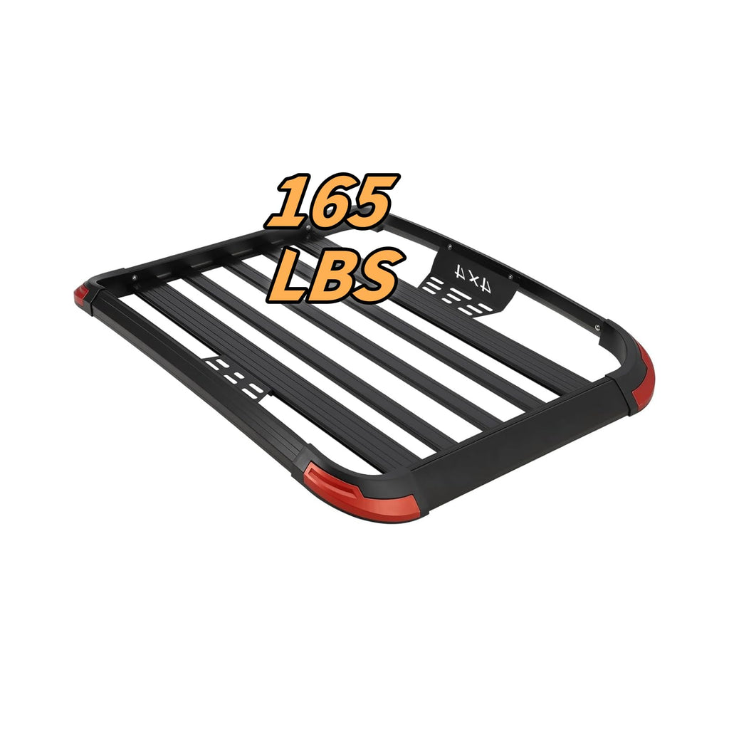 Garvee 50 x 37.8 Inch Roof Rack Cargo Baskets, 165Lbs Capacity Aluminum Rooftop Cargo Carrier, Car Roof Basket for SUV, Car, Truck