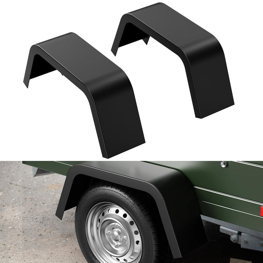 Garvee 2 Pack Trailer Fenders Single Axle,Heavy Duty Steel Diamond Plate Single Axle Trailer Fenders Fit 14"-16"Wheel Tires,Car Hauler Trailer,Cargo Trailer,Utility Trailer,Landscape Trailer (Black)