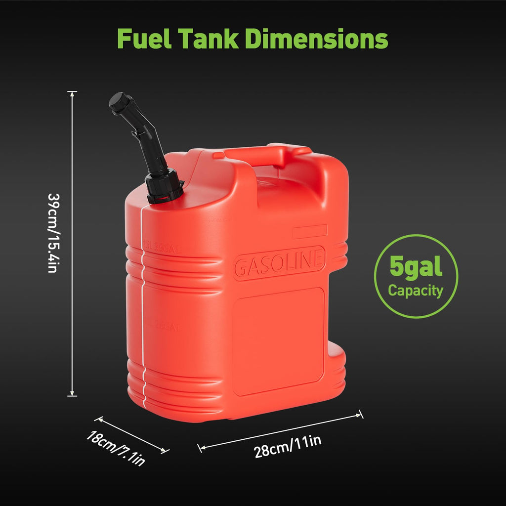 Garvee 5 Gallon Gas Can Durable Fuel Containers with View Stripe for Diesel & Gasoline Red 4 Pack