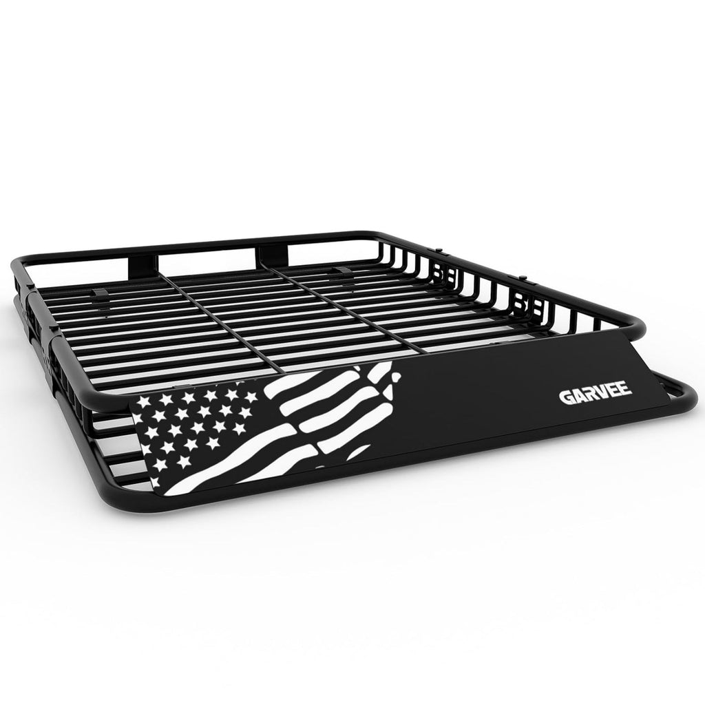 Garvee 64" x 50" Universal Roof Rack Basket, Heavy Duty Rooftop Cargo Carrier for SUVs, Trucks, Vehicles, Black