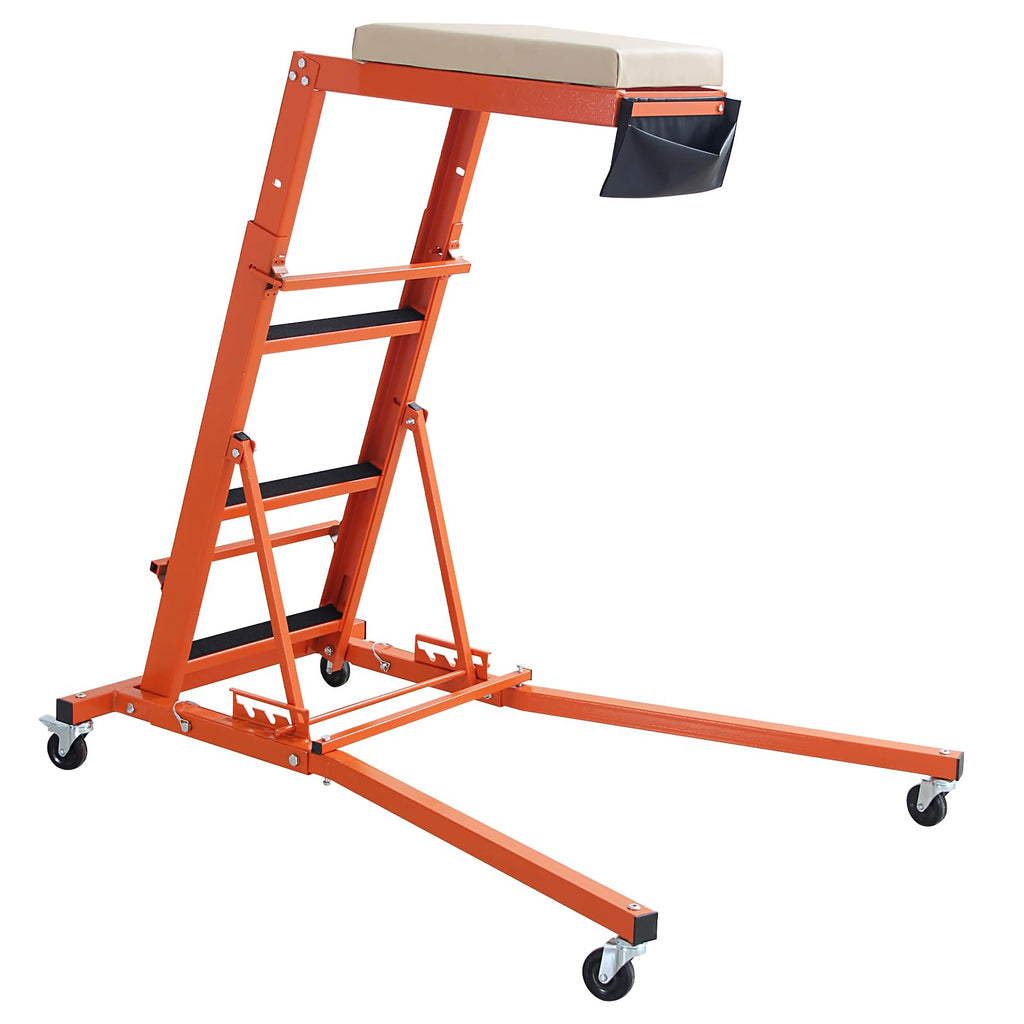 Garvee Automotive Top Creeper, 48"- 66" Adjustable Height, 3 Types of Angle Adjustable Top Automotive Creeper, 400 LBS Capacity Engine Creeper for Home Garage, Workshop Repair Maintenance, Orange