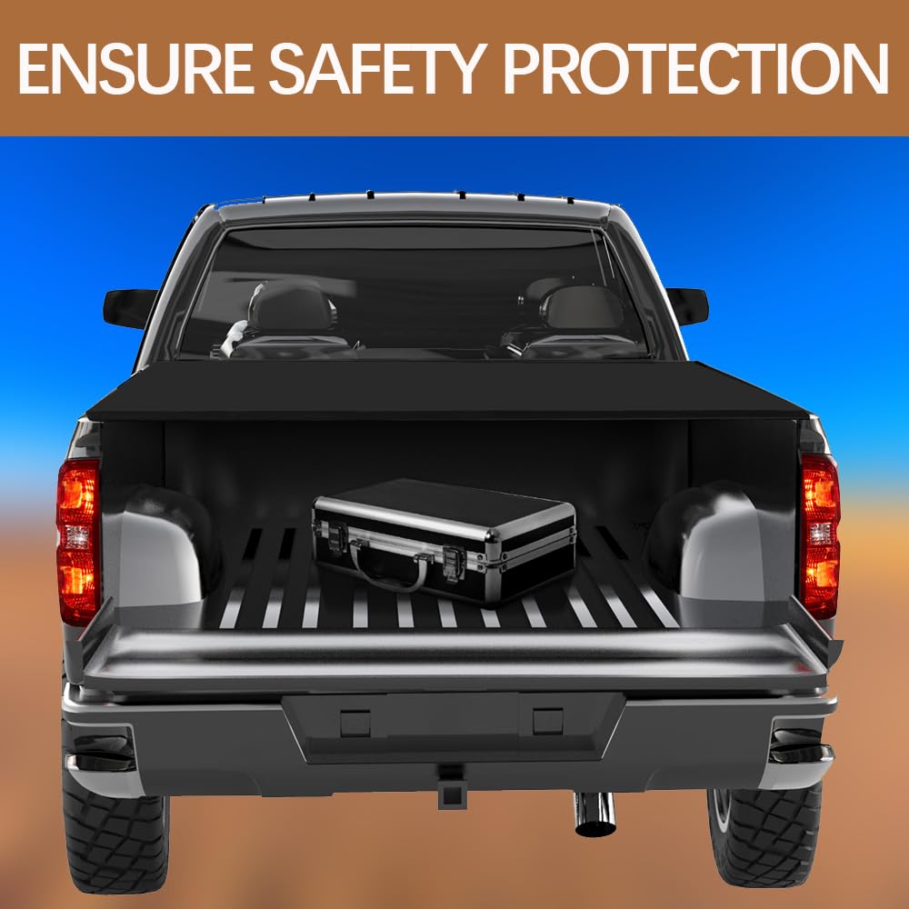 Garvee 6.6ft Roll-Up Soft Tonneau for 14-18 Silverado 1500