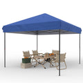 Garvee 10' x 10' Pop-Up Canopy Tent, Waterproof UPF50+ Commercial Instant Shelter with Roller Bag, Sandbags, Stakes & Ropes, Blue