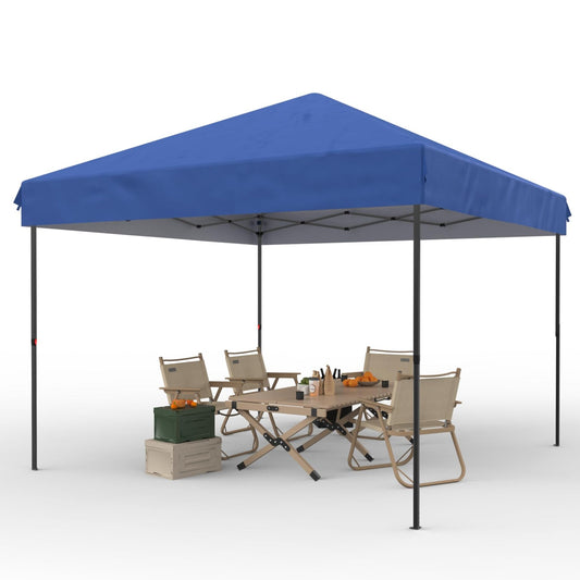Garvee 10' x 10' Pop-Up Canopy Tent, Waterproof UPF50+ Commercial Instant Shelter with Roller Bag, Sandbags, Stakes & Ropes, Blue