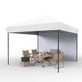 Garvee 10'x10' Pop-Up Canopy Tent with Sidewall - Portable Gazebo with Stakes & Ropes for Outdoor Events, Patio, Party, Camping, White