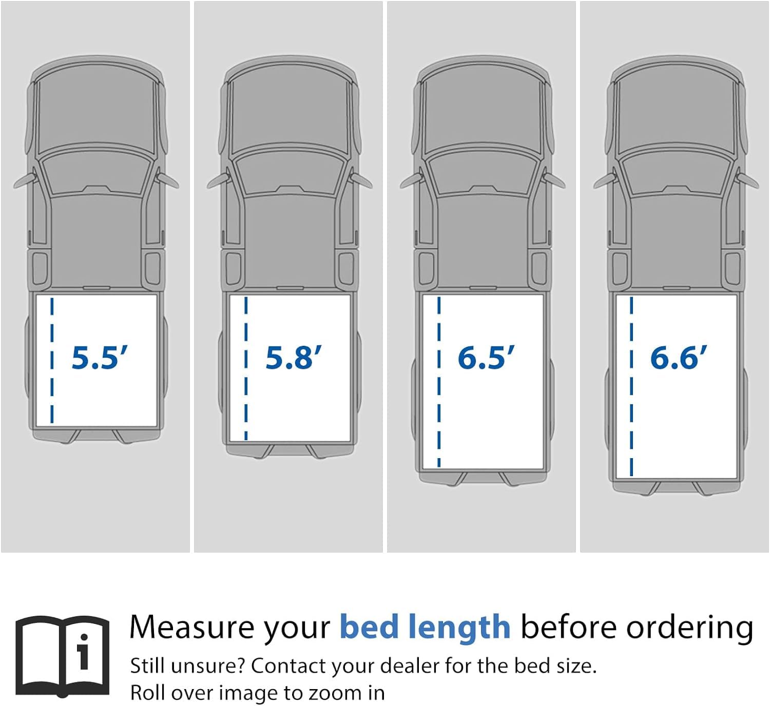 Garvee T3 Soft Tri-Fold Truck Bed Tonneau Cover for 2015-2023 Ford F150 (Incl. Lightning) , Fits 5.5' / 67" Fleetside Bed, Waterproof, Durable, Easy Install, Black