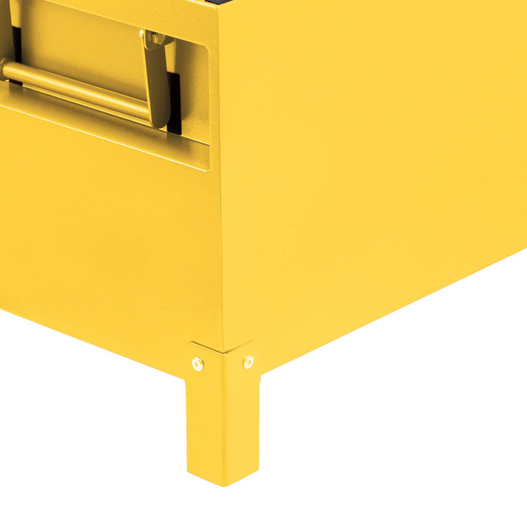Garvee 60" × 24" × 22" Industrial Steel Truck Toolbox Lockable Recessed Handles Hydraulic Slow-Close Lid Forklift Ready Waterproof Heavy-Duty Storage for Pickup Beds & Trailers