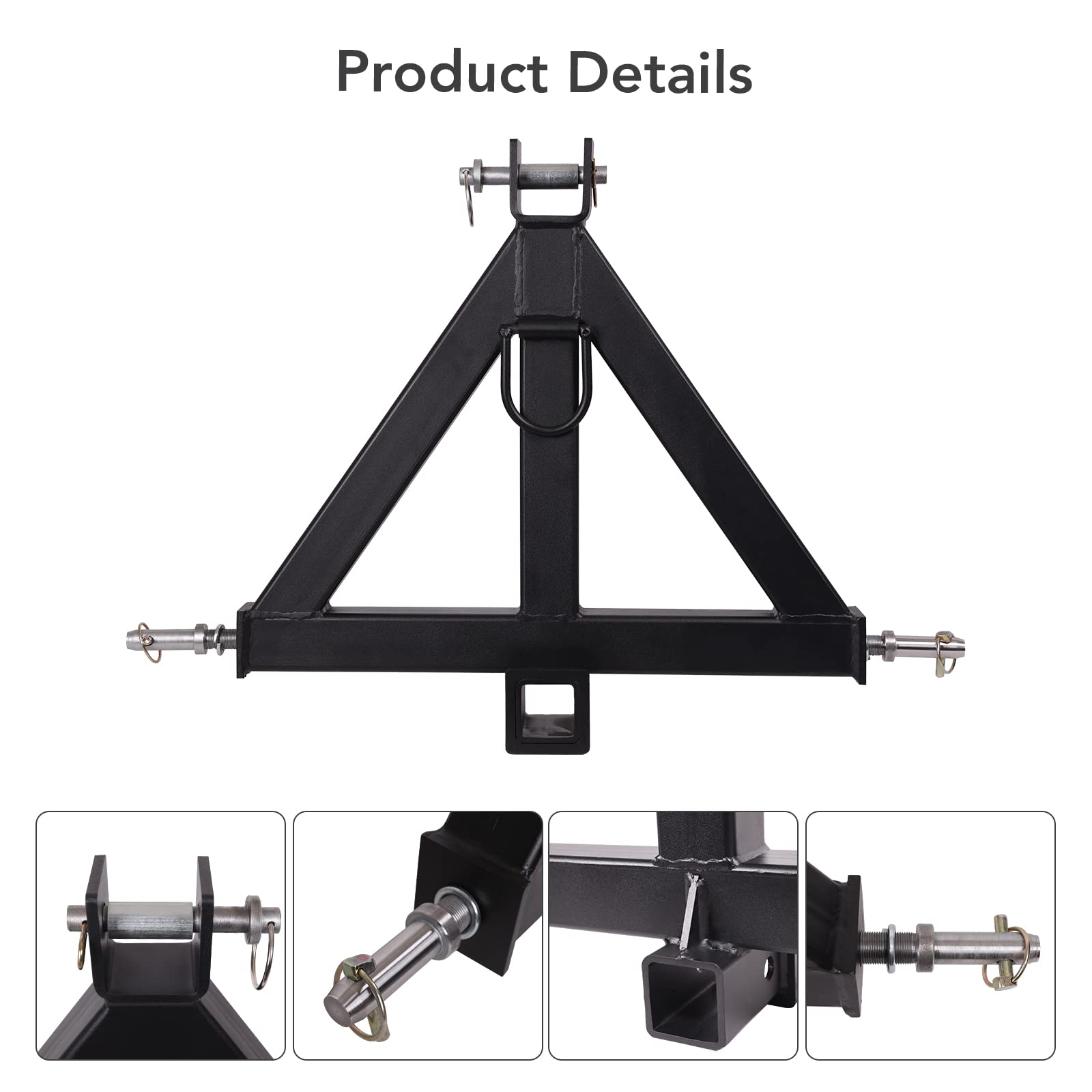 Garvee 3 Point 2" Receiver Trailer Hitch Category 1 Tractor Tow Drawbar Adapter for BX Kubota, John Deere, LM25H WLM Tractor, NorTrac, Kioti, Yanmar, Cat