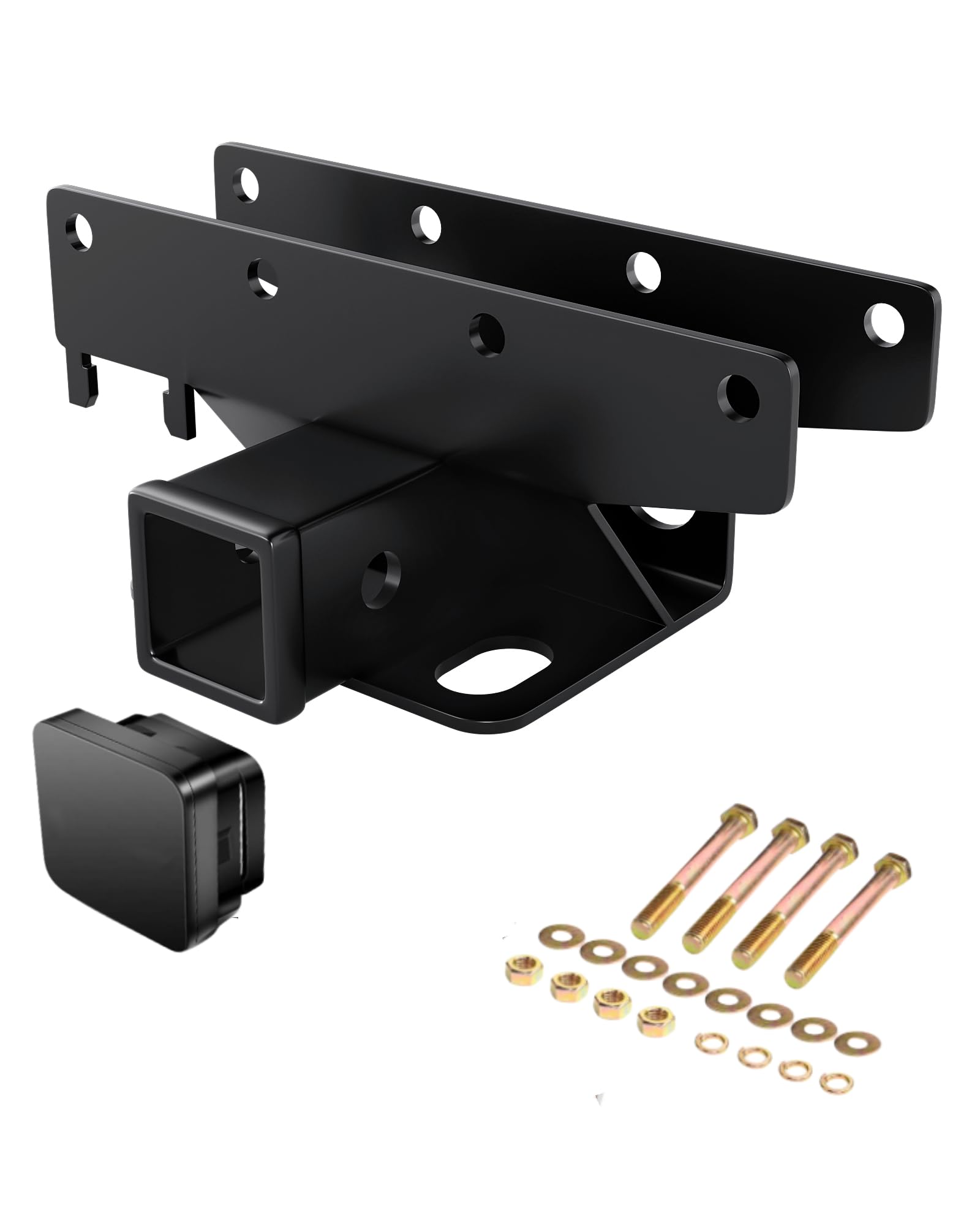 Garvee 2-inch Rear Bumper Tow Trailer Hitch Receiver Kit Compatible with 2007-2018 Jeep Wrangler JK 4-Door，2-Door (Excludes JL Models)
