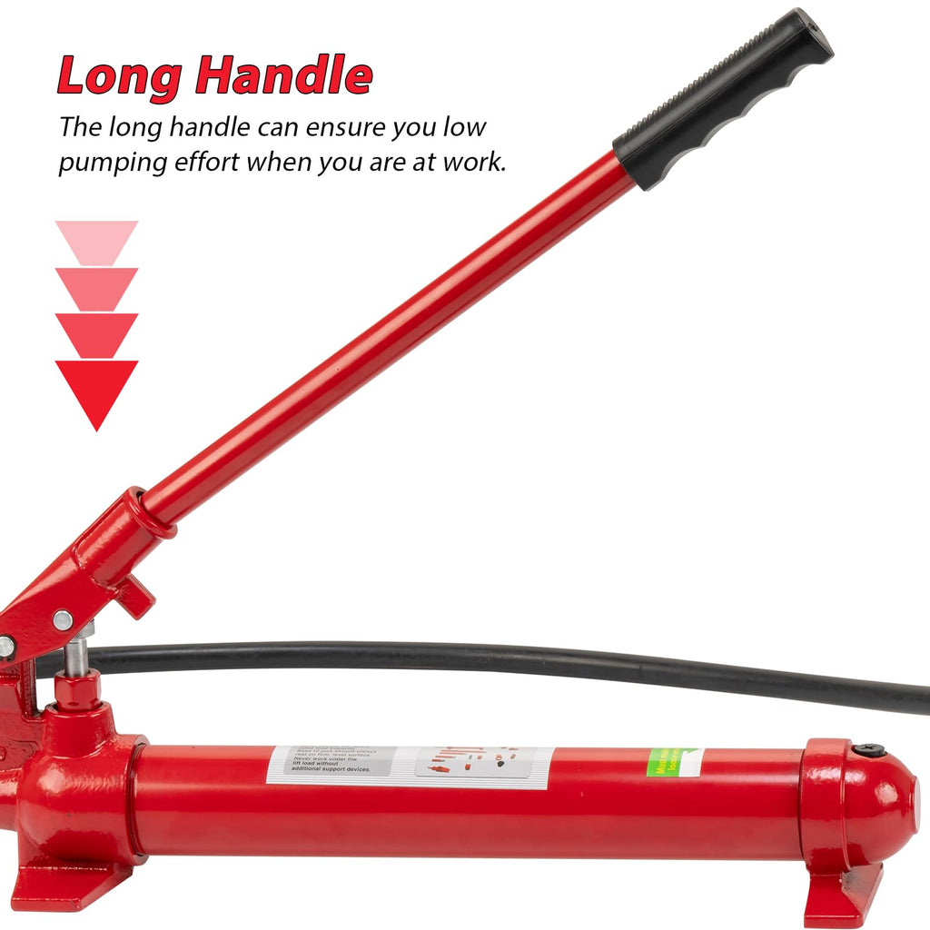 Garvee 12 Ton Porta Power Hydraulic Jack Kit with 4.6 ft Oil Hose for Car and Truck Repair, 26455 Lbs Capacity, Storage Case Included