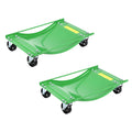 Garvee Car Wheel Dolly Set of 2 Heavy Duty Steel Tire Skates with Gloves Lockable Casters Handle for Garage Auto Repair 2260 KG Capacity