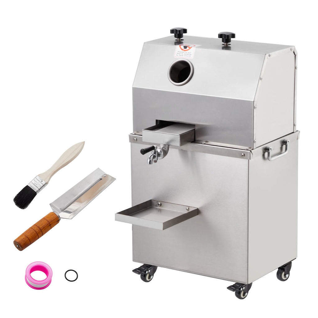 Garvee Sugarcane Juicer, 800W Sugarcane Juicer with 3 Stainless Steel Drums, 2.4-inch Large Inlet, Wheeled Sugarcane Juicer, 661LBS/H, Suitable for Home/Commercial Use