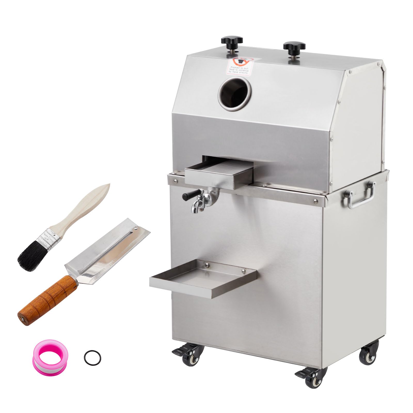 Garvee Sugarcane Juicer, 800W Sugarcane Juicer with 3 Stainless Steel Drums, 2.4-inch Large Inlet, Wheeled Sugarcane Juicer, 661LBS/H, Suitable for Home/Commercial Use