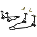 Garvee Motorcycle Stand Lift 900LBS Capacity Front Rear Wheels Lift with Adjustable Swingarm Spool for Maintenance and Repairs, Black