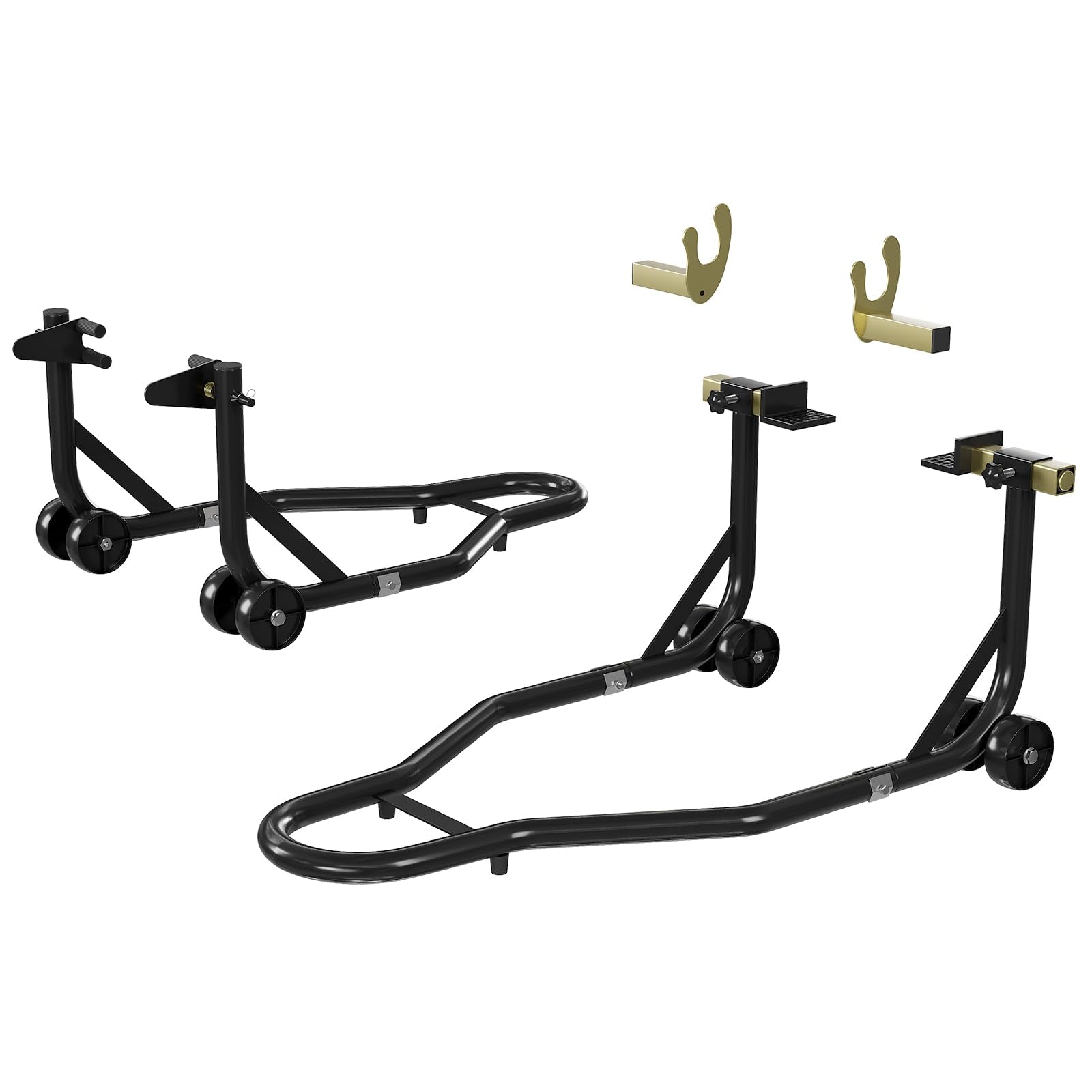 Garvee Motorcycle Stand Lift 900LBS Capacity Front Rear Wheels Lift with Adjustable Swingarm Spool for Maintenance and Repairs, Black