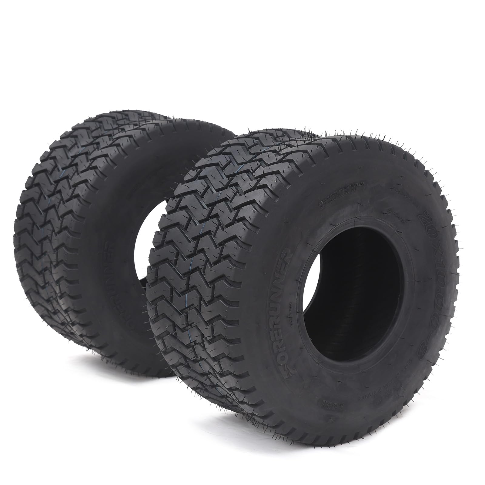 Garvee Lawn Mower Tires 20x8.00-8 4PR Turf Tires for Garden Tractor Riding Mower, Golf Cart Tires Tubeless Set of 2