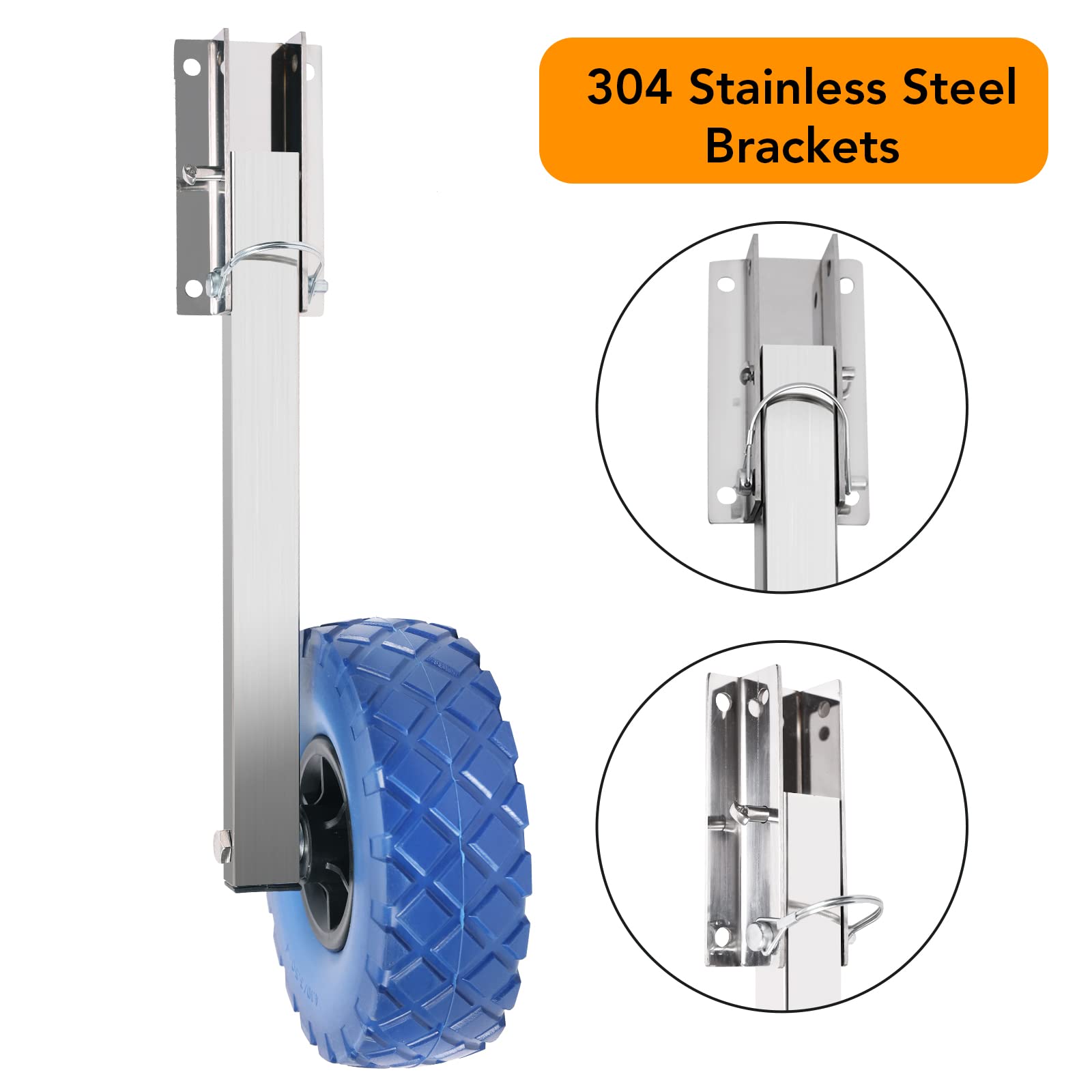Garvee 10 Inch 300LBS Stainless Steel Boat Launching Wheel Set