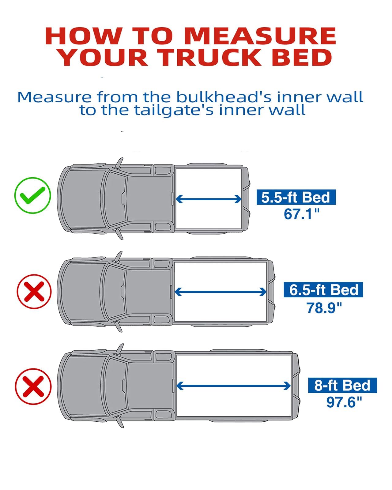 Garvee T3 Soft Trifold Truck Bed Tonneau Cover Compatible with 2004-2008 F150 (Incl. 2004 2005 2006 2007 2008 F-150 Excl. Lightning & 2004 Heritage) | 5.5'/ 67" Bed Without Ram Box | Black