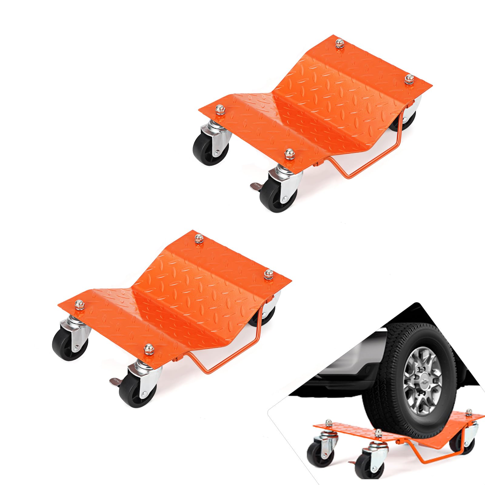 Garvee Car Dolly Set of 2, 3000 LBS Capacity Car Wheel Dolly With Rotating Wheels, Car Dollies, Car Dolly for Moving Vehicles, Wheel Dolly Set of 2