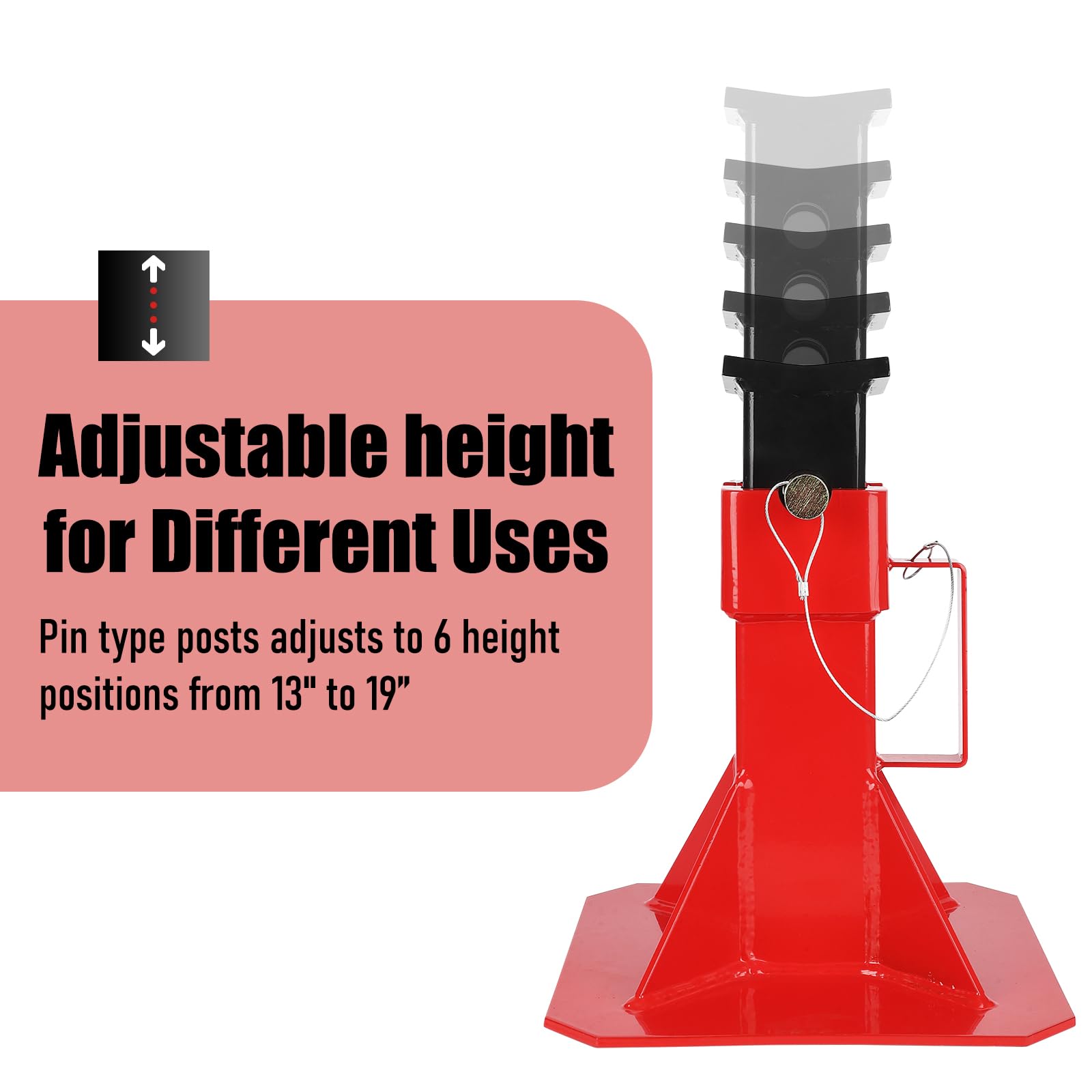 Garvee Heavy-Duty Pipe Jack Stand, 13 -19 Inch Adjustable Folding Pipe Stand, Ideal for Welding, Automotive, and Construction Projects - 22T