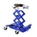 Garvee 450 LBS Capacity Low Profile Transmission Jack with 2M Safety Straps, 7-23 in Lift Range, Heavy Duty Auto Repair Lifting Jack with 4 Wheels for for Smaller Vehicles, Blue