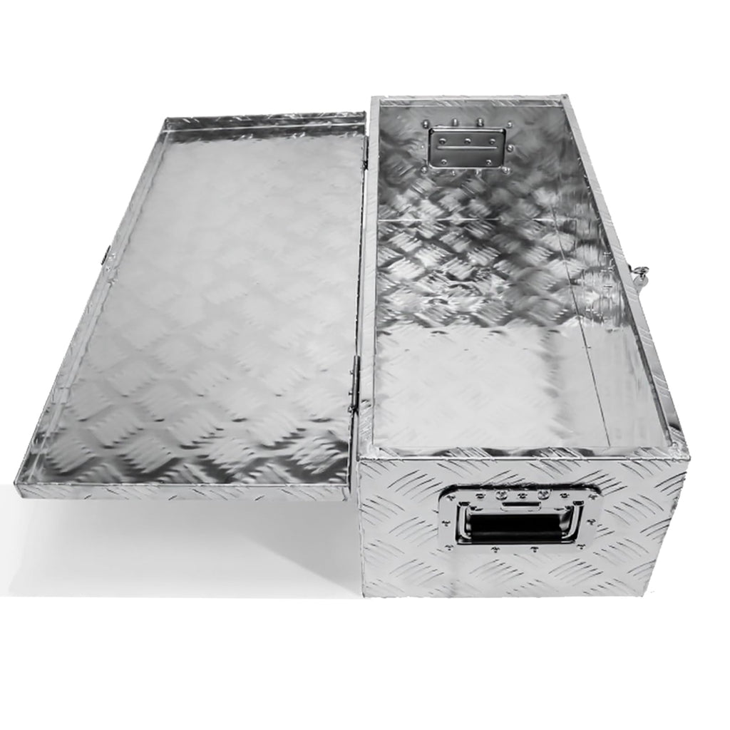 Garvee 30 Inch Aluminum Truck Tool Box, Diamond Plate, Rectangle, Silver, With Lock & 2 Keys, Versatile Storage for Pickup, Trailer, ATV