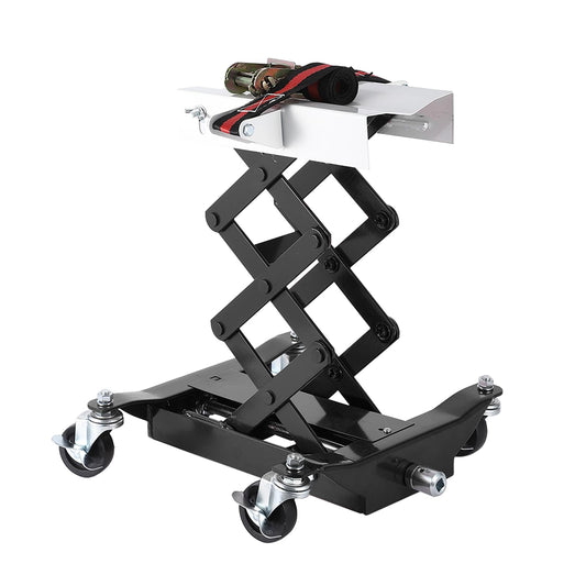 Garvee 450 LBS Capacity Low Profile Transmission Jack with 2M Safety Straps for Auto Repair, 7-23 in Lift Range, Black